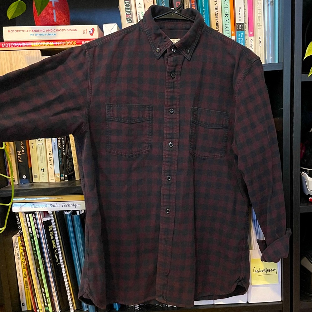 Deep purple and black buffalo check shirt from Club Monaco